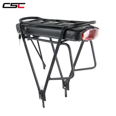 China Electric Bicycle 36V 10Ah Rear Rack Lithium Battery For Bafang BBS01 BBS02 eBike Battery + Double Layer Rack for sale