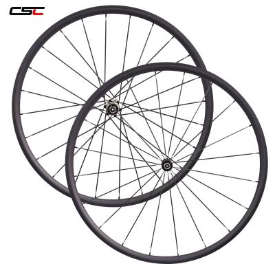 China Toray T800 Carbon Fiber CSC Pull straight carbon wheels 24mm 20.5mm width tubular road bike carbon wheelset with Novatec AS511SB FS522SB hub for sale