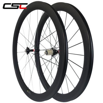 China Toray T800 Carbon Fiber 27.5mm Width U Shape 700c 50mm Depth Cycling Rim Clincher Carbon Road Bicycle Wheels for sale