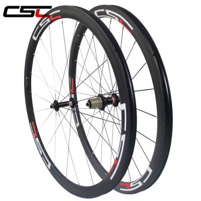 China Toray T800 Carbon Fiber 23mm Width 38mm Clincher Carbon Road bike Wheels Basalt Brake Track Novatec A291SB F482SB Hub for sale