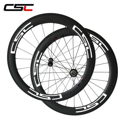 China Toray T800 carbon fiber CSC road bike wheelset 20/24H hub r36 carbon bike high quality powerway wheels for sale