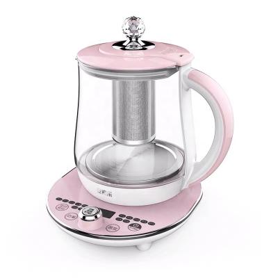 China 360 Degree Rotation Low Electric Water Kettle Glass Commercial Electric Water Kettle With Thermostat Function for sale