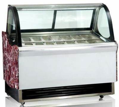 China Shop Counter Double-temperature Commercial Countertop Ice Cream Display Fridge Freezer Soft Freezers Showcase Price for sale