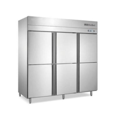 China commercial Double-temperature double door lab salad counter chiller chiller refrigerator with cold storage for sale for sale