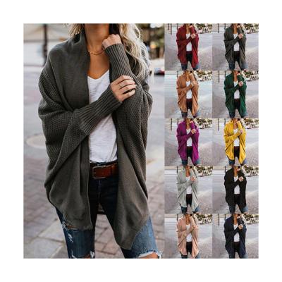 China Autumn And Winter Plus Size Long Jacket Women's Bat Long Sleeve Cardigan Sweater Waterproof Hot-selling Coat for sale