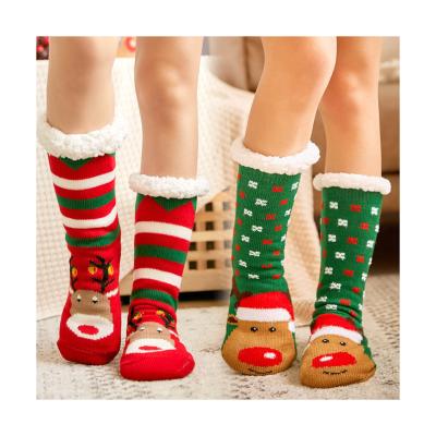 China Non-slip Casual Women Customized Thermal Thick Indoor Socks Cheap Cute Cartoon Christmas Socks for sale