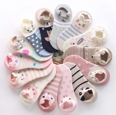 China Multi-choice candy color candy cute animal pattern cotton anti-slip socks women cartoon non-slip ankle socks for sale