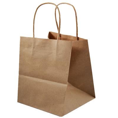 China Whole Food Contact Vending Kraft Paper White Paper Bag With Handle Custom Printed Shopping Paper Bags for sale