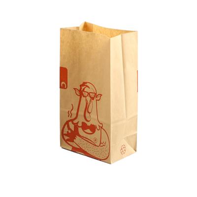 China Wholesale Kraft Paper Bag Food Contact Bread Custom Size Logo Paper Bags For Food Take Out for sale