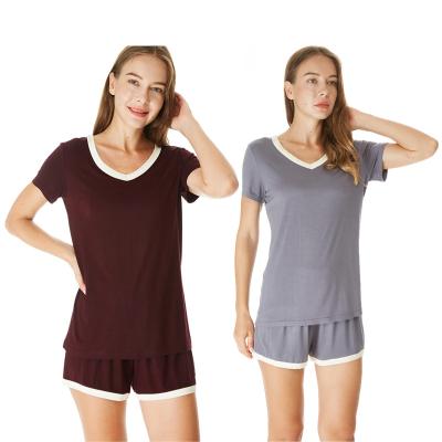 China QUICK DRY manufacture PROMOTIONAL comfortable short sleeved women pajamas custom summer loungewear breathable ODM OEM for sale