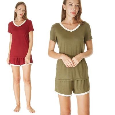 China QUICK DRY cheap wholesale comfortable ODM OEM short sleeved women pajamas summer loungewear breathable custom for sale