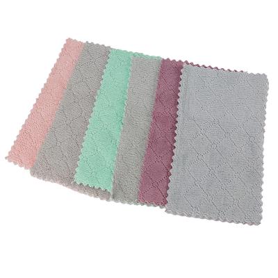 China Bilov Kitchen Cleaning Cloth Double Layer Coral Fleece Dish Towel Dish Cloth Super Viable Absorbent Cloth for sale