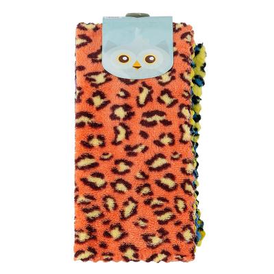 China Bilov Logo Microfiber Cleaning Cloths Leopard Printing Kitchen Towel Viable Custom Reusable Cleaning Cloths for sale