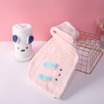 China Sustainable Hair Dryer Towel With Button Super Absorbent Hair Dryer Cap For Women Bath Hair Cap for sale