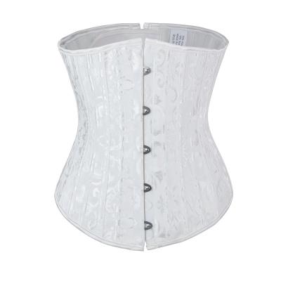 China Breathable Lace Up Satin Vintage Wedding Corset Floral Overbust Girdle Slimming Bustier Shaper Sexy Corset Upper Chest Waist Trainer Long for sale