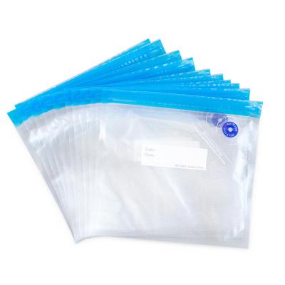 China Microwaveable Food Grade Vacuum Food Storage Bags Vacuum Zipper Bag For Hand Held Vacuum Pump for sale