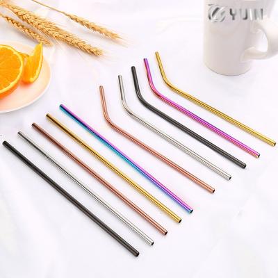 China Sustainable Restaurant Home Bar Hotel Used Metal To Bend Straight Straw 304 Stainless Steel Drink Straws for sale