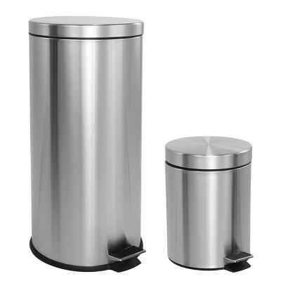 China Hot sale 2022 stainless steel restaurant hotel stainless steel waste bin food stage trash can for sale