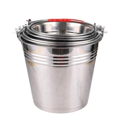 China Various Capacity Ice Wine Beer Champagne Milk Stainless Steel Sustainable Water Bucket With Plastic Handle for sale