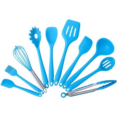 China 10 Pieces Kitchenware Viable Colorful Home Accessories Non-Stick Spatula Cooking Tool Kit Silicone Kitchen Utensils for sale