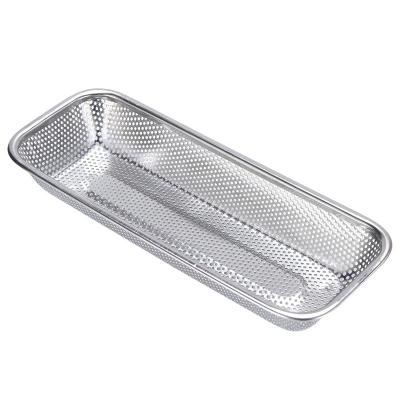 China Sustainable Home Dry Chopsticks Storage Metal Mesh Sieve Stainless Steel Drain Basket For Washing Vegetable Fruit for sale