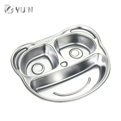 China Factory direct sale cartoon cupboards sustainable tray sus304 stainless steel food dish for kid child for sale