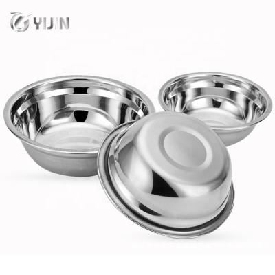 China Factory Price Metal Soup Rice Fruit Bowl Fruit Sink Stainless Steel Viable Mixing Bowls for sale