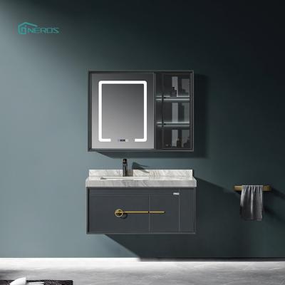 China Durable Quality Bathroom Vanity Stainless Steel Luxury Marble Bathroom Cabinet for sale