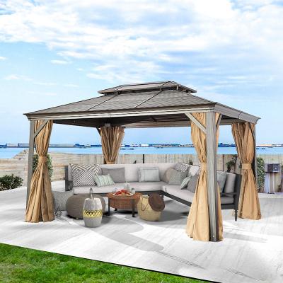 China China Manufacturers Sale Weather Resistant Solid Roof Aluminum Canopy Gazebo for sale