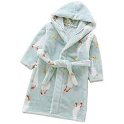 China Breathable Hooded Bathrobe Fleece Print Cotton Thick Kids Children Print Bathrobe for sale