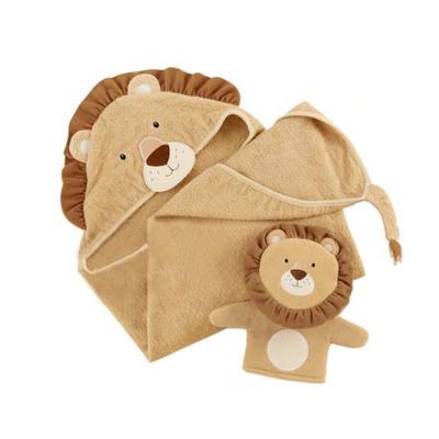 China Baby Kids Safe Organic Bamboo Bath Towel Fiber Baby Bath Towel Apron With Hood for sale