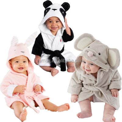 China Wholesale QUICK DRY Unisex Cute Baby Cartoon Animal Flannel Bathrobe For Kids Girls Boys Bath Night Long Robes for sale