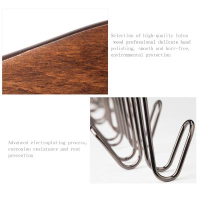 China Pulling Natural Wood Scarf Multifunction Hanger Multifunctional Solid Wood Rack 12 Ties Towel Belt Tie Hanger With Hook for sale