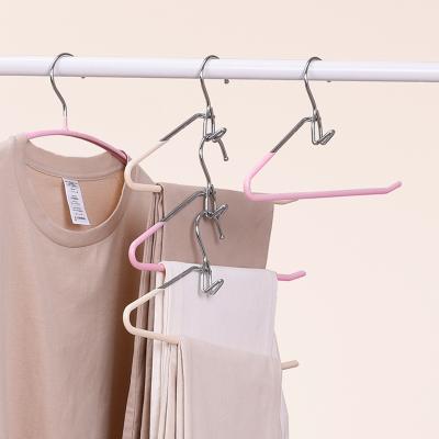 China L Modern Chrome Metal Hangers Non Slip Open Rubber Coating Design for Easy-slide Pants, Jeans, Soft Hanger for sale