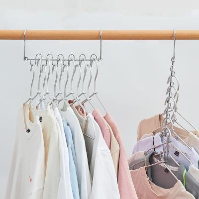 China Hot Sale Metal Space Saving Clothes Hanger Kids Multi Folding Clothes Hanger From Amazon for sale