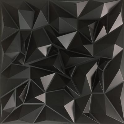 China Raincoat | Fire resistant | Easy To Install 3D PVC Wall Panel Diamond For Interior Wall Decor In Black, Wall Decor PVC Panel, 3D Textured Wall Panels for sale