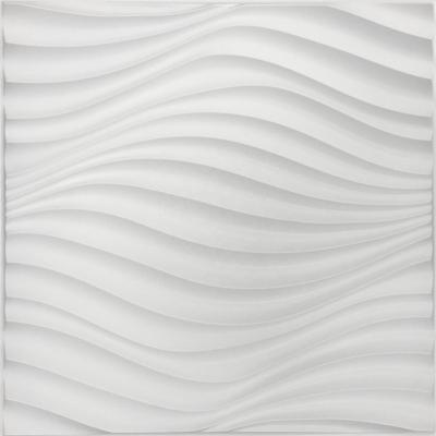 China Raincoat | Fire resistant | Easy To Install Continuous Corrugated Matte White 3D Wall Panels Durable PVC 19.69