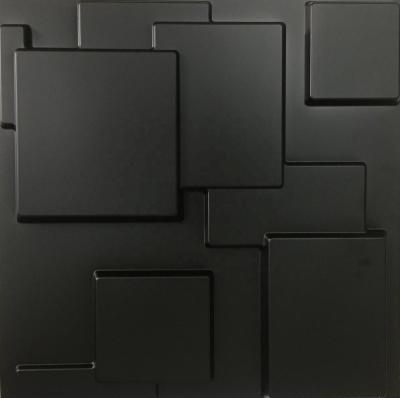 China Raincoat | Fire resistant | Easy to Install Matt Black 3D Wall Panel PVC Square Block Wall for Interior Wall Decor in Living Room, Bedroom, Lobby, Office, Mall for sale