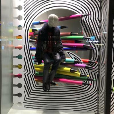 China Europe Custom Window Show Resin Decorative Long Thin Colored Pencil for sale