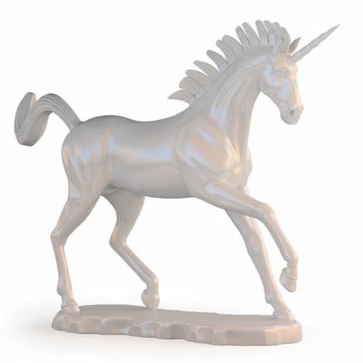 China White Fiberglass Unicorn Statue of Europe Mail Custom Handmade Decoration for sale