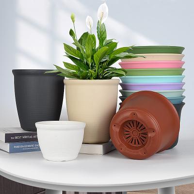 China Modern home decoration plastic flower pot resin flower pot Amazon e-commerce factory tools gradening flowerpot for sale