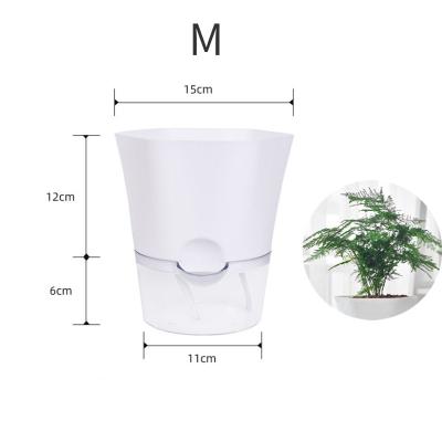 China 2021 Hot Selling Minimalist Garden Resin Plant Pots Hydroponics Plastic Self Watering Flower Pots for sale