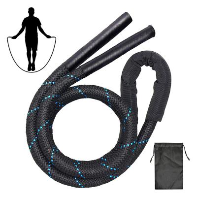 China Custom 9.9Ft Braided Weighted Heavy Jump Rope Sports Logo OEM ODM Fitness 9.2Ft Jump Rope Battle Skipping Rope for sale