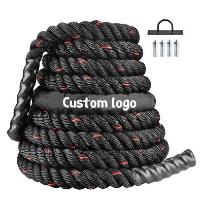 China Gyms Factory Direct Sales Fight Rope Training Battle Rollover Protective Device Heavy Duty Battle Rope With Anchor Strap Kit for sale