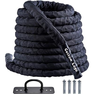 China Universal Gym Battle Rope 1.5Inch 30Ft 40Ft 50Ft Battle Exercise Training Rope For Strength Training Cardio Workout Fitness Exercise for sale