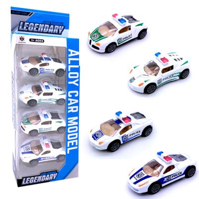 China Wholesale Children's Toy Car Toy 4 Kinds Alloy Simulation Police Diecast Toy Car Set for sale