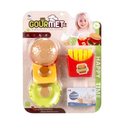 China Pretend Game Toy Set Educational Kitchen Food Pretend Toys Parents And Children Game Interactive Fast Food Toy for sale