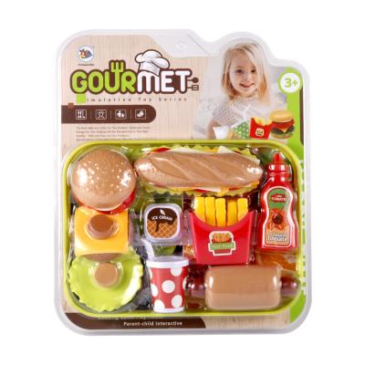 China Pretend Play Toy Set Pretend Play Food Set Kids Plastic Food Toy Fast Food Kitchen Toy for sale