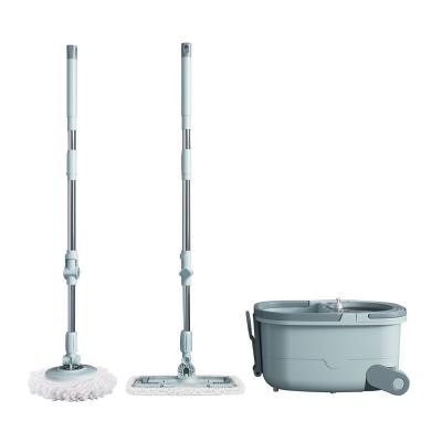 China Cheapest Viable High Quality Blue Floor Cleaning Microfiber Price Mop Cleaner Broom Set Flat Mop With Bucket for sale