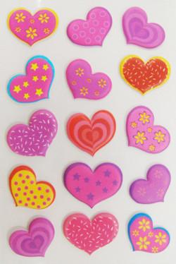 China Personalized Heart Shaped Stickers Red Pink Foam Nontoxic for sale